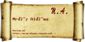Mráz Alóma névjegykártya
